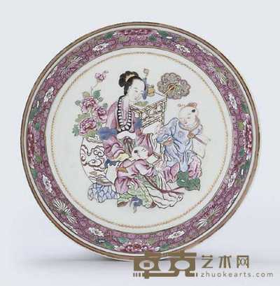 YONGZHENG (1723-35) A FAMILLE ROSE SAUCER-SHAPED DISH 